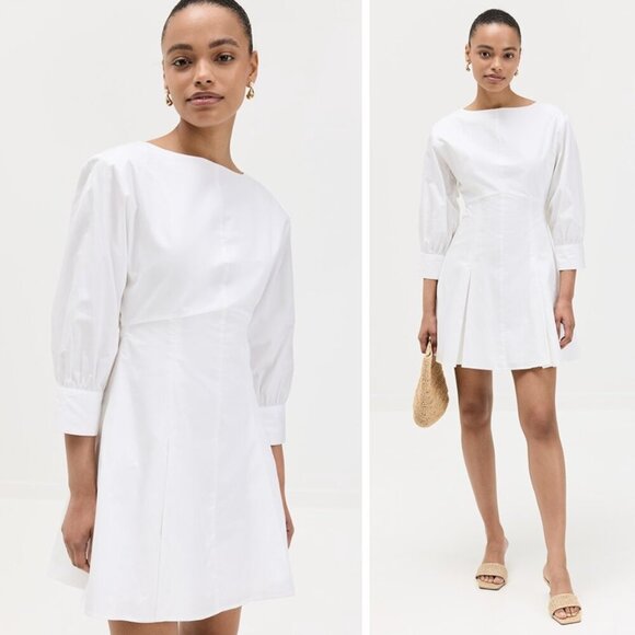 NEW Hill House Aveline Dress White Mini Cotton Preppy Shower Neutral Modest - Picture 1 of 10